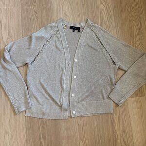 Theory Women's Beige Cardigan Sweater